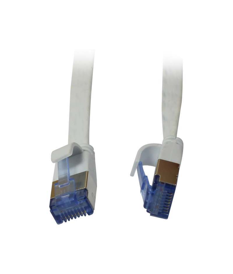 Patchkabel RJ45, CAT6A 500Mhz, 1.5m, weiss, U/FTP, flach, AWG32, Synergy 21