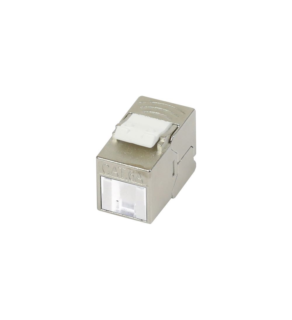 Keystone,Modul, TP-Buchse(RJ45), CAT6A, 500MHz, Slim-line/Short; mit Staubschutzklappe, Synergy 21,