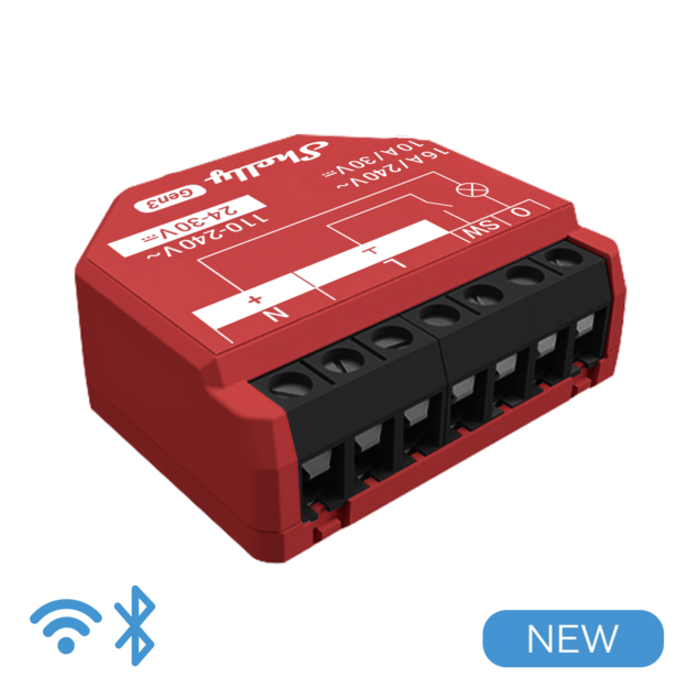 Shelly · Unterputz · \"1PM Gen3\" · 2er Pack · Relais · max 16A · 1 Kanal · WLAN · BT