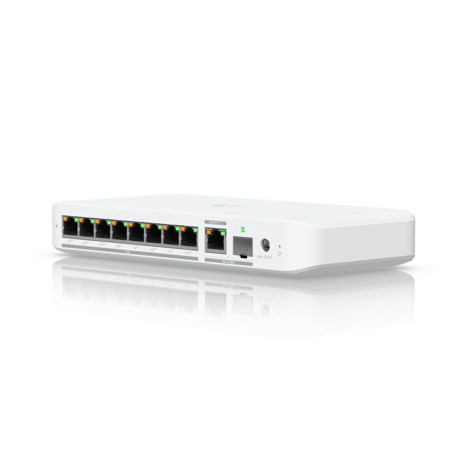 Ubiquiti Switch smart managed Layer2 9 Port • 8x  2,5 GbE PoE+ • 1x 10 GbE PoE bt In • Desktop • Lüfterlos  • UniFi • USW-Flex-2.5G-8-PoE