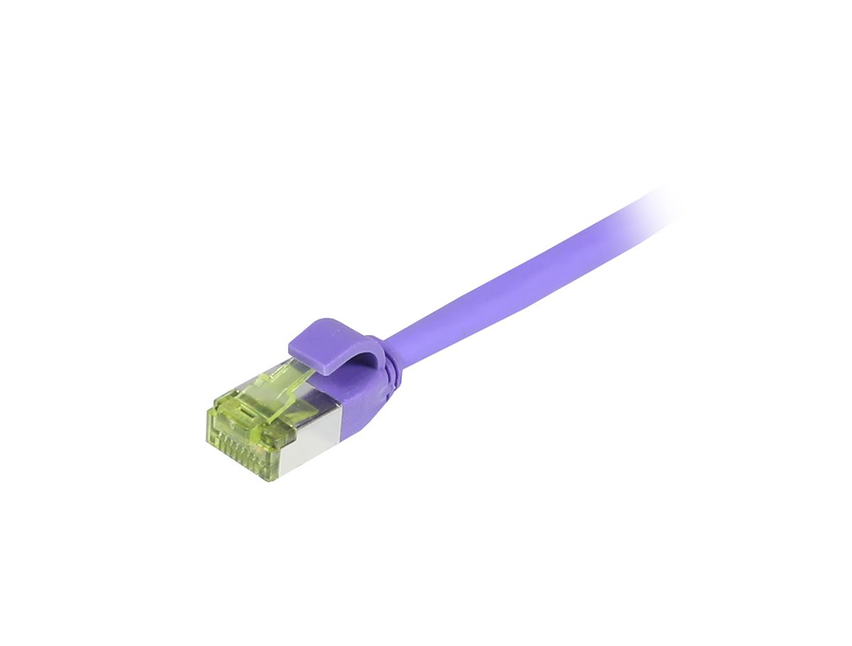 Patchkabel RJ45, CAT6A 500Mhz, 1.5m, lila, S/FTP, slimline rund d=4,5mm, TPE/LSZH(Superflex), AWG28, mit CAT7 Rohkabel, Synergy 21