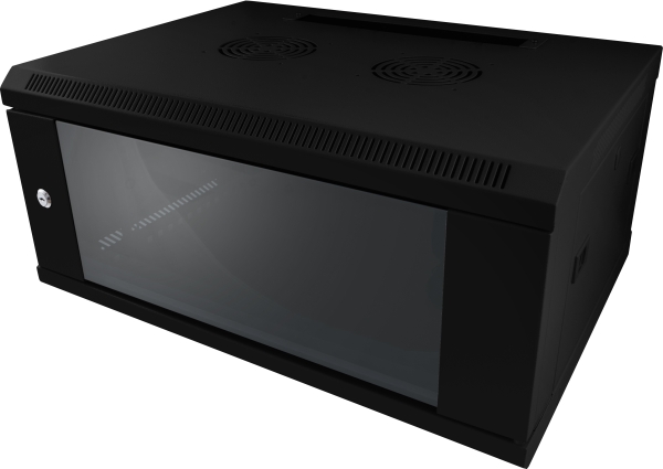 ALLNET 19Wandgehäuse, 18HE, 1-teilig, T600mm, Schwarz, SMC-Serie,