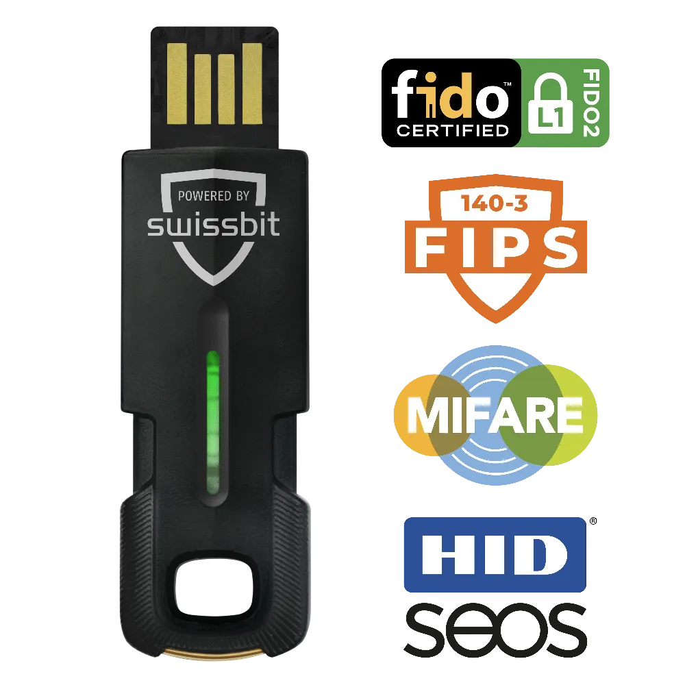 [PK2000IA0000E-2002-1CA-SBB] Swissbit iShield Key 2 Pro FIPS USB-A in retail packaging