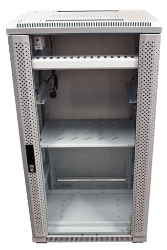 [ALL-SNB6822BDGrau] ALLNET Baie 19, 22U, L600/D 800mm, porte vitrée, gris clair