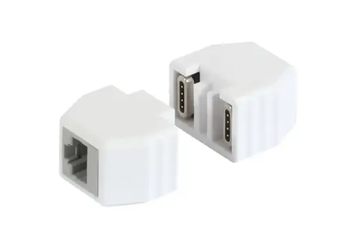 [ALL-RJ45-Magnet] TP-TP coupler, CAT6A, socket, 1:1, 8-pin, RJ45, Security-Network coupler, drop socket, PoE capable, up to 10 Gbit (ABS housing) - ALL-RJ45-Magnet-V2