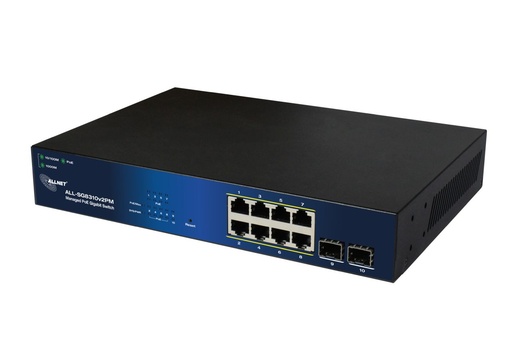 [ALL-SG8310v2PM] ALLNET Switch smart managed Layer2 10 Port • PoE Budget 140W • 8x PoE at • 2x SFP • 19 • Fanless • ALL-SG8310v2PM
