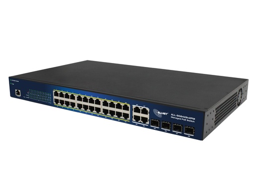 [ALL-SG8428v2PM] ALLNET Switch smart managed Layer2 24 Port • PoE Budget 370W • 24x PoE at • 4x SFP • 19 • ALL-SG8428v2PM