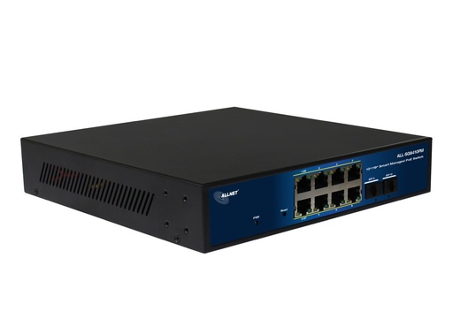 [ALL-SG8410PM] ALLNET Switch smart managed Layer2 10 Port • 8x 1 GbE • PoE Budget 240 Watt • 8x PoE at / 2x PoE bt  • 2x SFP • Fanles • 19” • ALL-SG8410PM