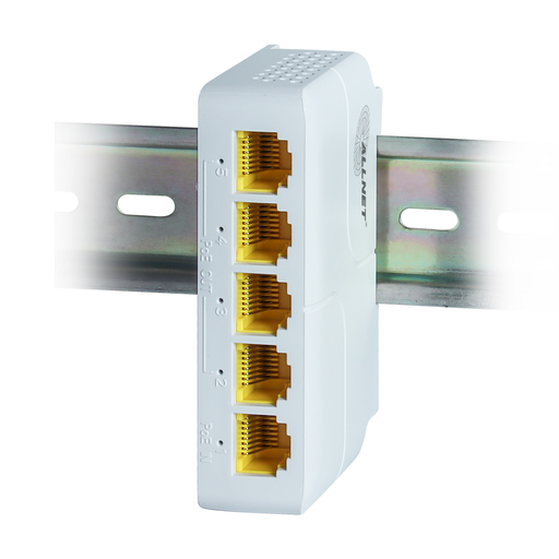 [ALL-SG8005PD-BT90] ALLNET Switch unmanaged 5 Port - 5x GbE - PoE Budget 85W - 4x PoE af/at out 1xPoE bt 90W in - Fanless, DIN, PD-Input - ALL-SG8005PD-BT90