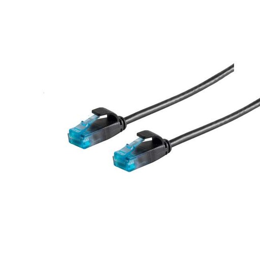 [TC08-22015] Patchkabel RJ45, CAT6 250Mhz,  0,5m schwarz, UTP(U/UTP) PVC, slimline d=3,5mm,