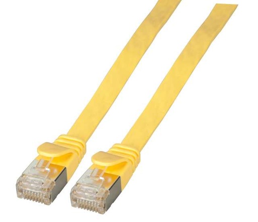 [K5545GE.5] Patchkabel RJ45, CAT6A 500Mhz,  5m, gelb U/FTP flach,
