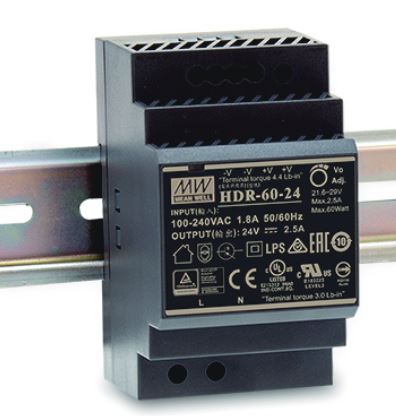 [HDR-60-24] Mean Well power supply - 24V 60W DIN rail