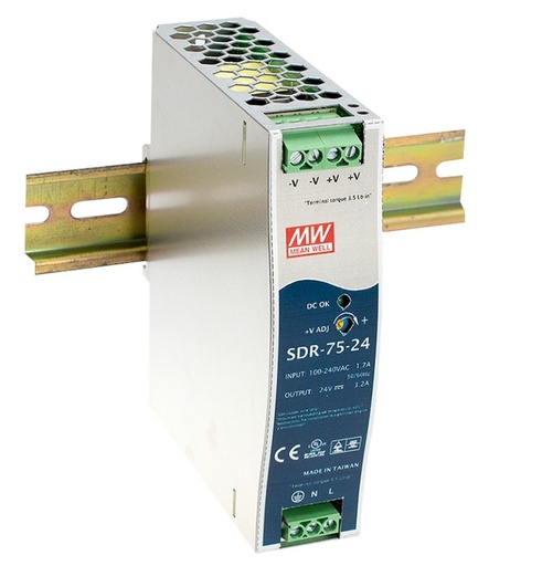 [SDR-75-12] Synergy 21 Netzteil - 12V  75W Mean Well Hutschiene / SDR-Serie