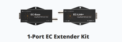 [NV-ECLK-PLS-XKIT] NVT Phybridge CLEER • Adapter • PoE over Coax • EC-Base • 1x BNC • 1x RJ45 • PoE • ~ 50W • KIT EC-Link+