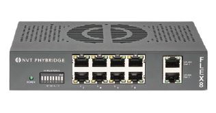[NV-FLX-08] NVT Phybridge FLEX • Switch unmanaged Layer2 • PoE over Multi-Pair UTP • FLEX8 • 8x RJ45 • 2x GbE